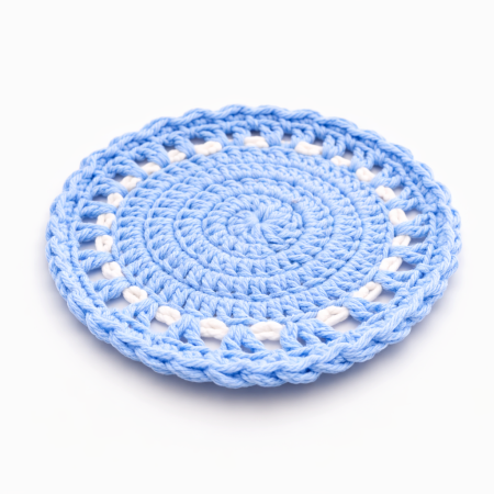 Handmade Cotton Yarn Blue Crochet Doily Coaster